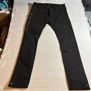 MR. COMPLETELY Los Angeles Mens‎ Black Denim Jeans Size 31 Zipper Accent Design